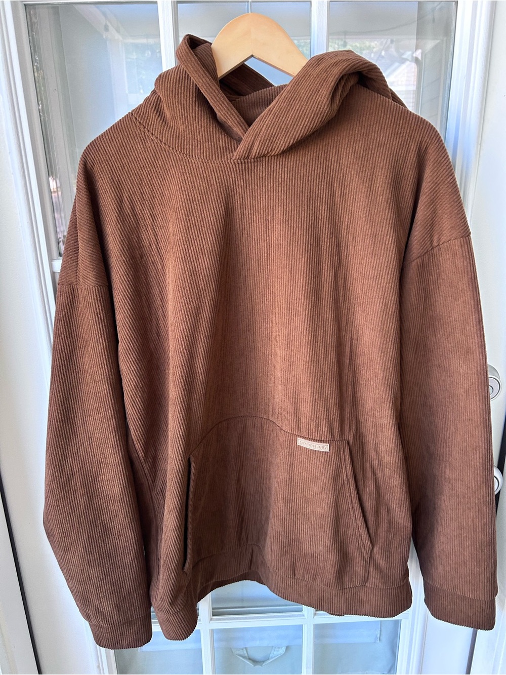 Men's Members Only large Corduroy Hoodie Pullover - Brown
